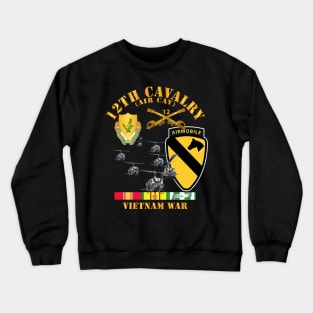 12th Cavalry (Air Cav) - 1st  Cav Division w SVC Crewneck Sweatshirt